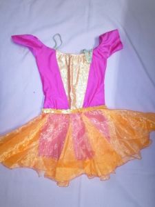 Kids Costumes to Hire - Unitard - Pink & Orange - SMALL Girl